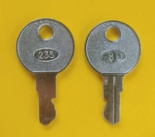 BD 235 Cash Drawer Key Pair fits HP, Sam4s, NCR, Touch Dynamic Wasp & CRS