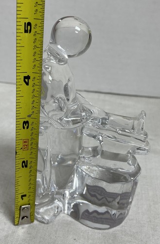 Orrefors Sweden Crystal Clear Art Glass Modern Blacksmith Figurine 5" - Picture 6 of 8