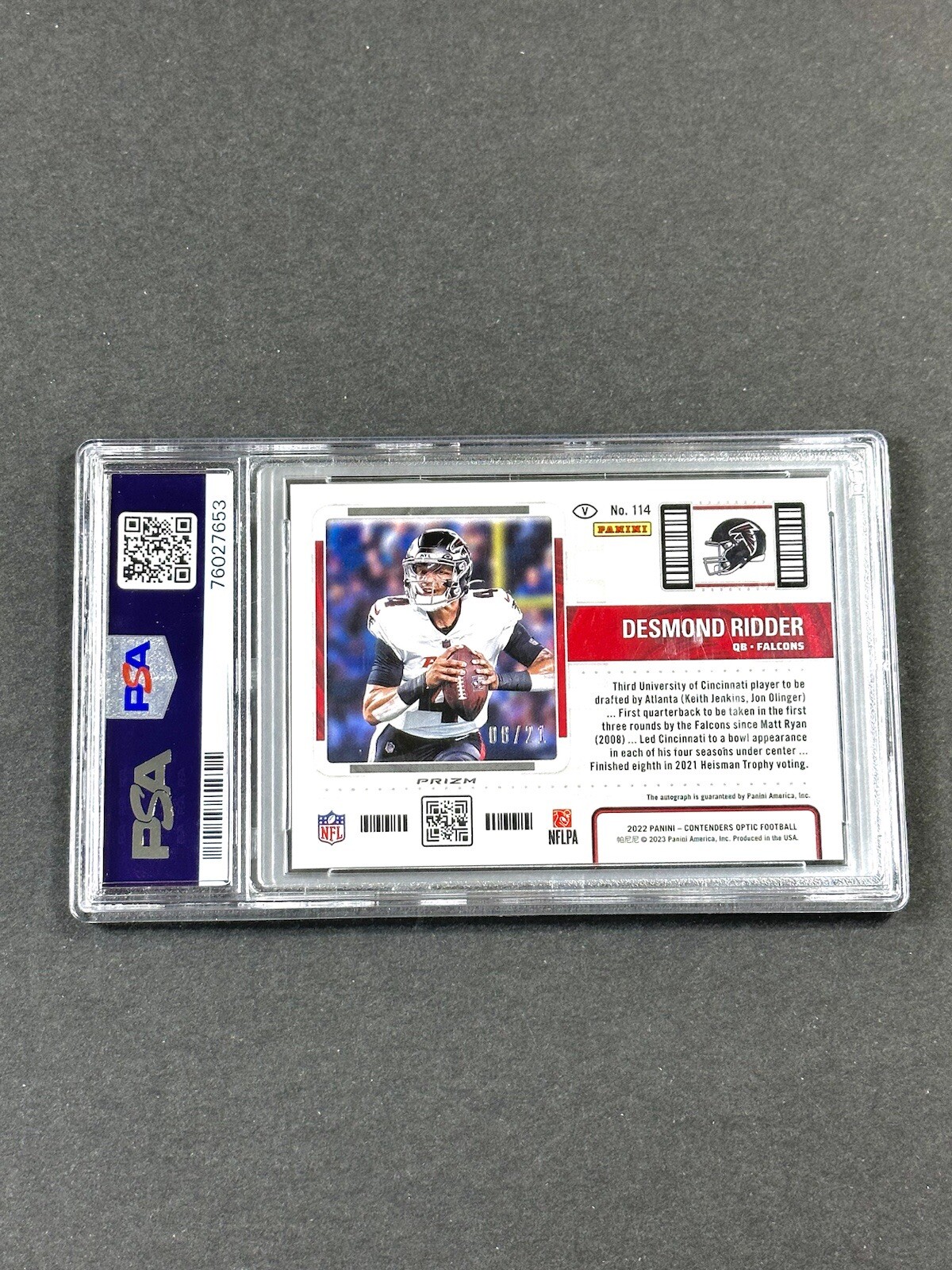 2022 Contender Optic DESMOND RIDDER VAR-PURPLE PULSAR #/21 AUTO RC PSA 10 -POP 4 view 7