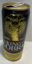 King Cobra Malt Liquor 16 oz Beer Can Top Opened Empty Vintage