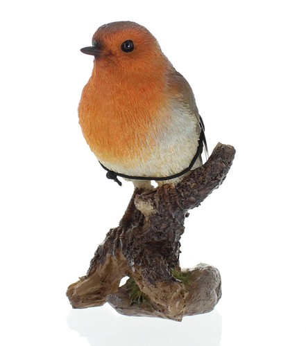 Vivid Arts British Birds Robin on a Branch Indoor/Outdoor Use Garden Ornament - Picture 4 of 4