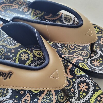 Aerosoft Flip Flops Sandals DOJO GOLD Aerothotic Insoles Comfort Heel Comfy 