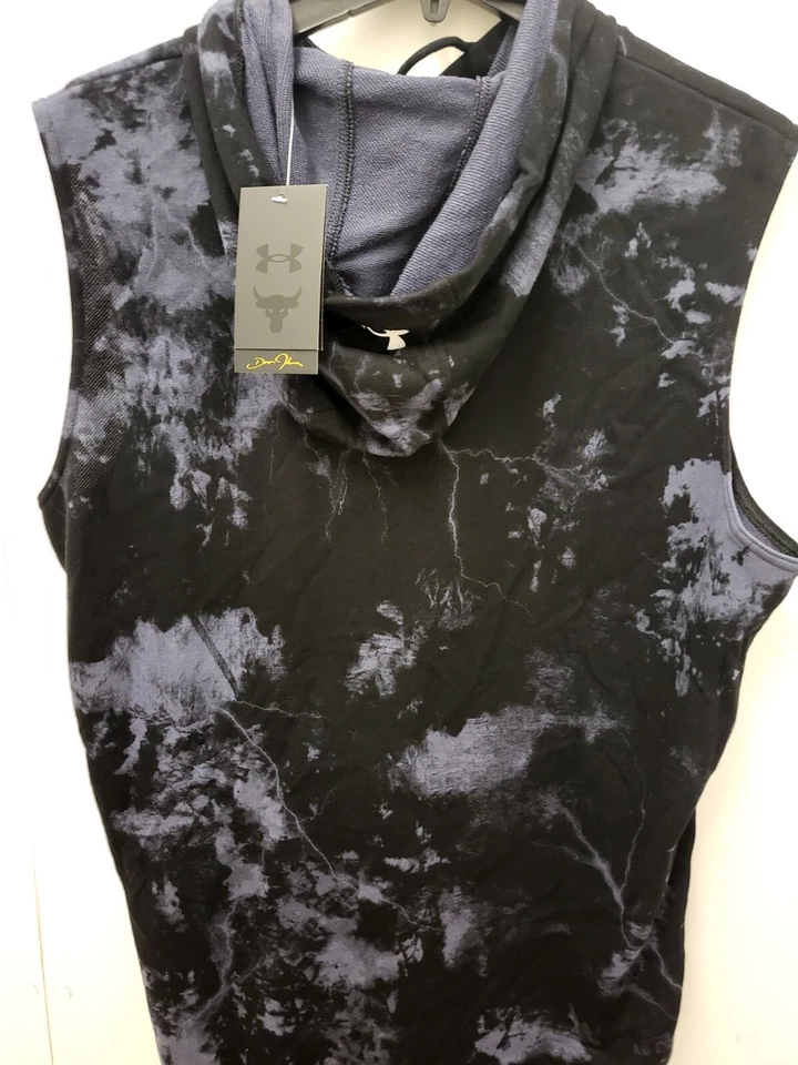 2-Under Armour Fitness Men's Project RockTerry Printed Sleeveless Hoodie 1376323 - Image 2 of 4