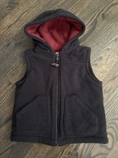 Gymboree Boys Navy Blue Hooded Fleece Vest 2T-3T