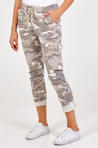 Damen Stretch Camouflage Army Magic Hose Damen Italienische Bequeme Jogginghose Hose - Bild 117 von 121