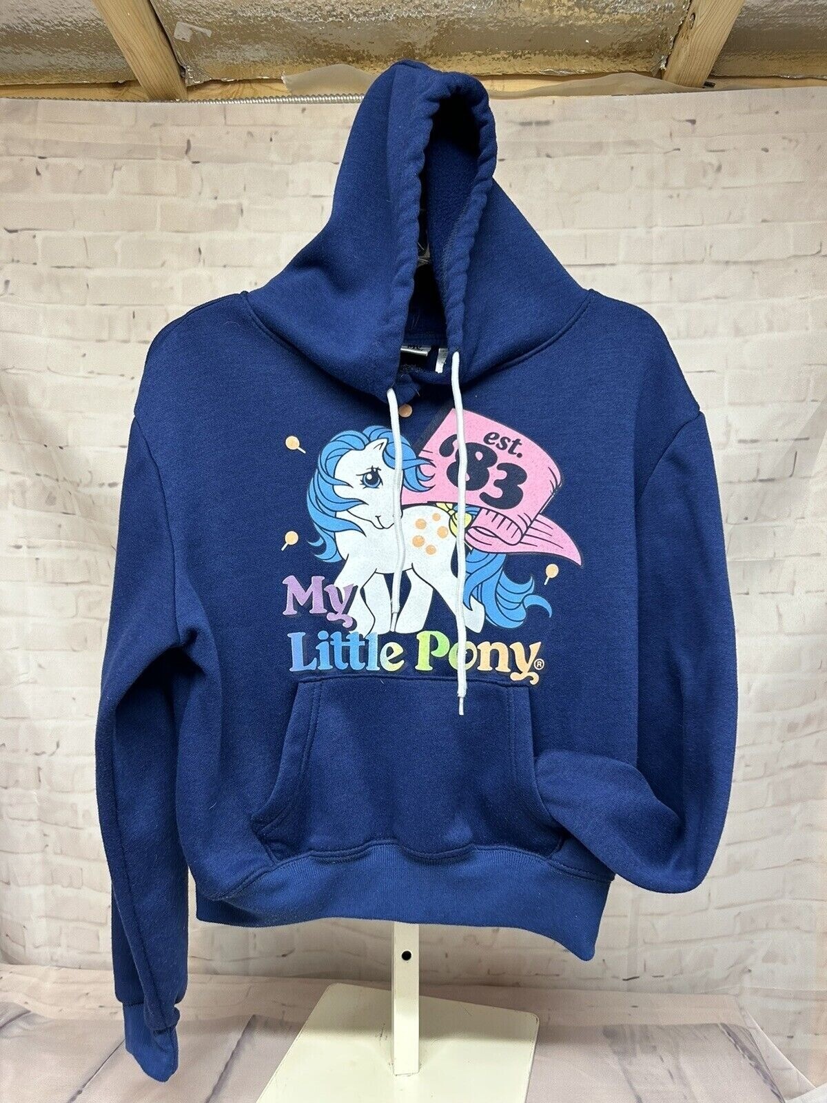 Felpa con cappuccio My Little Pony cropped grafica blu Tootsie Brony MLP Medium