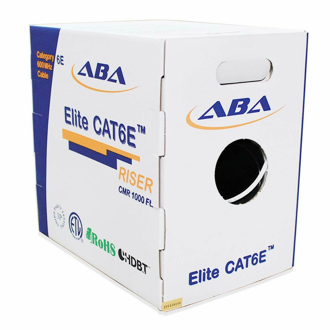 CAT6 PVC 4 Pair 550MHz Solid (Bare Copper), Blue, 23 AWG, 1K/Box