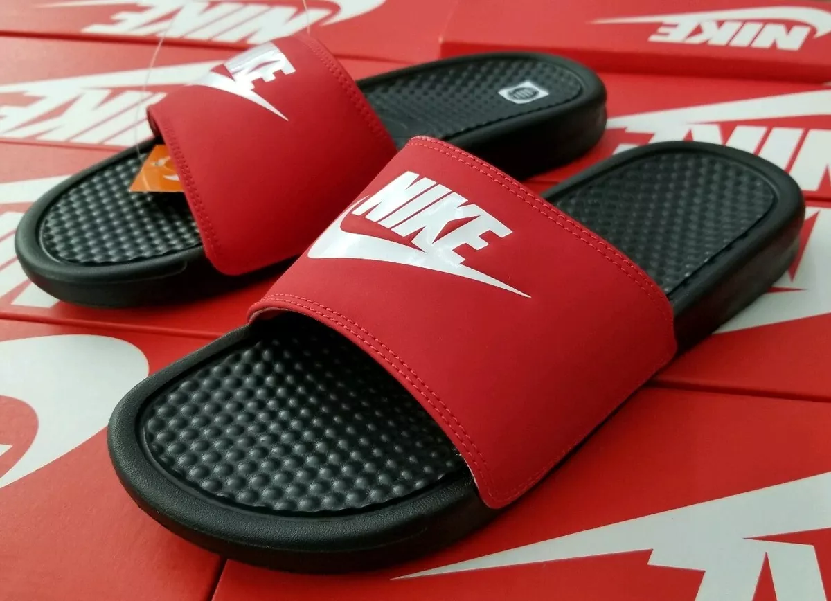 NIKE BENASSI JDI MEN'S SLIDE BLACK / WHITE-UNIVERSITY RED 343880 026