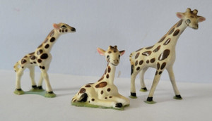 Vintage Miniature Giraffe Family Bone China Japan 3 Piece Set 1960s