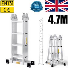 4.7M Aluminium Telescopic Ladder 14 In 1 Multi Purpose Step Combination Ladder