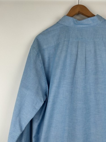 Polo Ralph Lauren camicia blu manica lunga bottoni slim fit Oxford uomo XXL 2XL - Foto 7 di 14