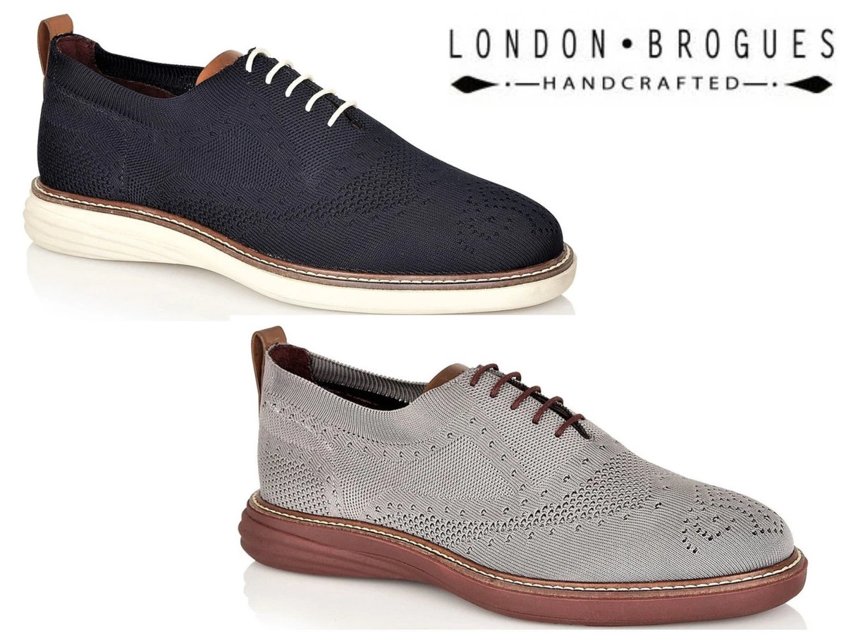 Mens London Brogues Austin Knitted Casual Summer Brogue Lightweight Shoes
