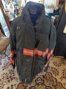 Vintage Retired Firefighter Turnout JACKET FIRE COAT USED 46 X 35 SHELL ONLY!!