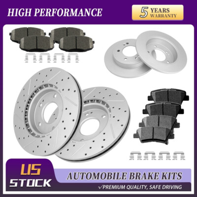 For 2014-2016 Kia Soul Brake Kits Front Rear Brake Rotors and Ceramic