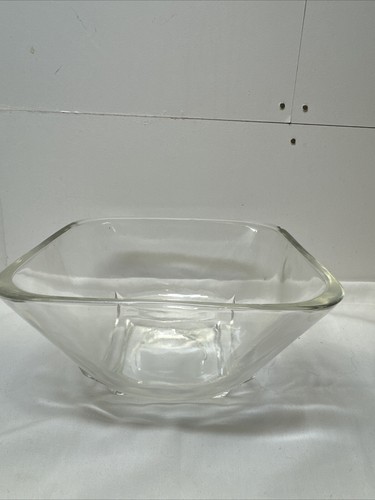 Vintage Hazel Atlas Glass Dish Bowl Capri Colonial Square Azure - Picture 3 of 6