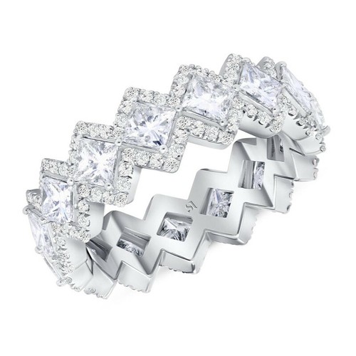 925 Silver Plated,Gold Plated Ring Women Luxury Cubic Zircon Jewelry Sz 6-10 - Picture 7 of 8