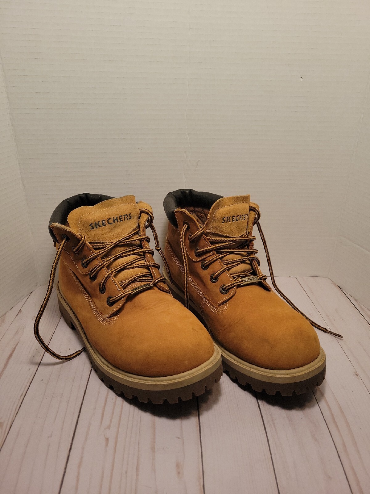 Skechers Waterproof Leather Work Boots Men's Size 10.… Gem