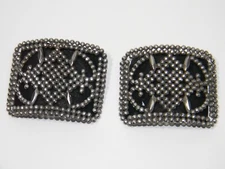 Vintage Evergrip Steel Cut Art Deco Shoe Clips Buckles Marked Made In FRANCE