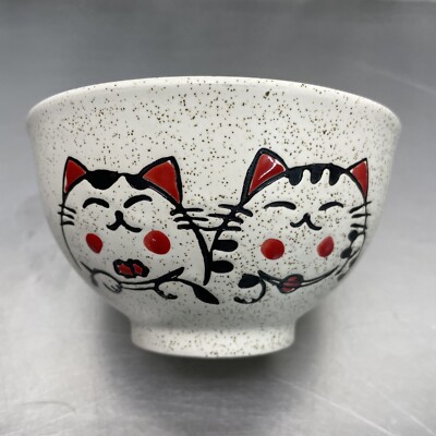Ceramic Tableware Maneki Neko  Lucky Cat Soup Food Bowls # 5 Pcs