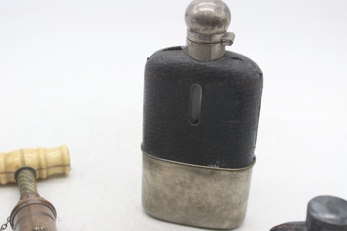 F x5 Vintage Breweriana Items Inc. Leather Hipflask, Brass Corkscrew etc - Bild 5 von 5