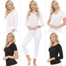 Ladies Thermal Underwear Long Janes Legging Bottom Top Long Sleeve T-Shirt Vest