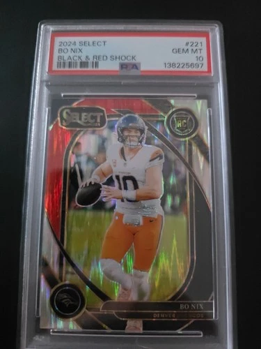 2024 Bo Nix Select Black Red Shock Rookie PSA 10 🔥🔥🔥🔥🔥