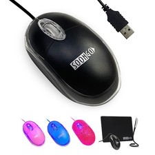 Black USB Wired Mouse Ergonomic Optical Design 1.5M Cable Plug and Play