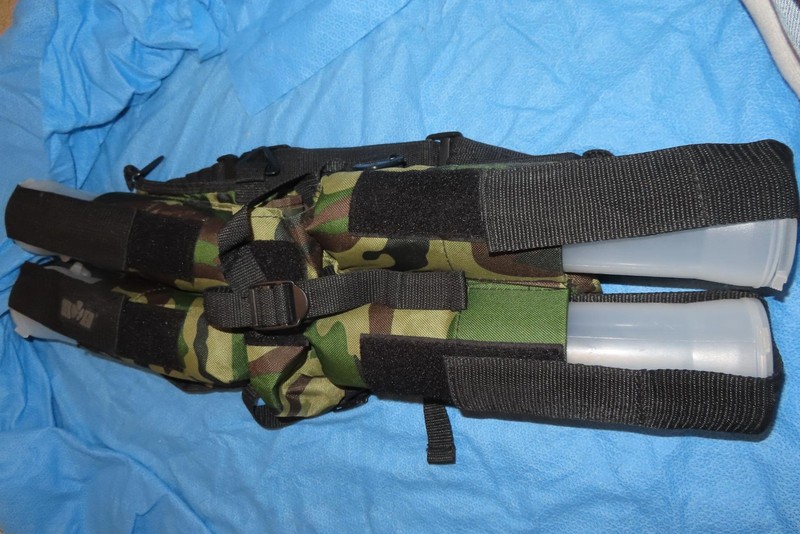 BDU WOODLAND GEN X GLOBAL PAINTBALL WAIST CARRIER 4 POCKET SIZE WITH NEW TUBES