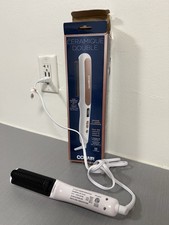 Conair Double Ceramic Hair Styling Brush White Heated Straight Brush, Open Box