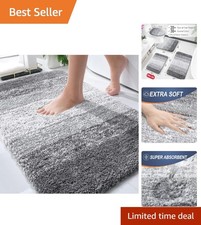 Luxurious 30x20 Microfiber Bath Mat - Absorbent Fluffy for Everyday Use