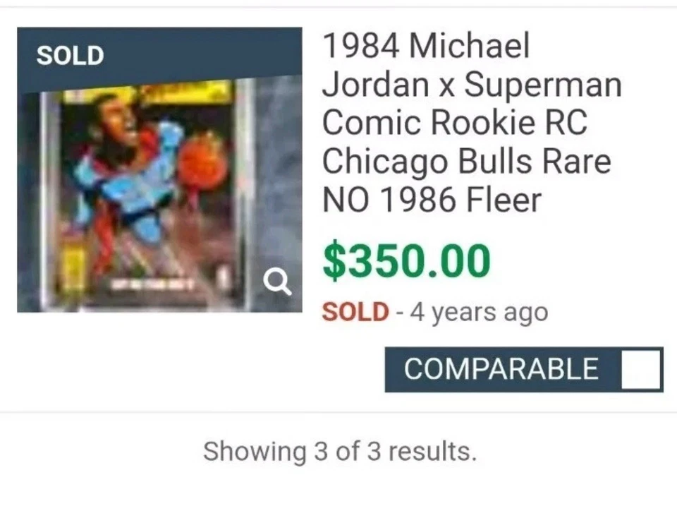 Michael Jordan X Superman 1984 cómic novato radiocontrol Chicago Bulls raro sin Fleer 1986 Foto 2 de 4