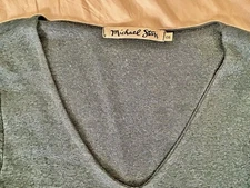 Michael Stars Womens Scoop Neck Sweater One Size Dark Aqua With Stretch Pullover