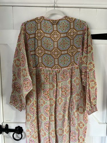 ONE HUNDRED STARS VINTAGE TILE BOHO MAXI DRESS PINK M/L NEW BNWT - Picture 11 of 14