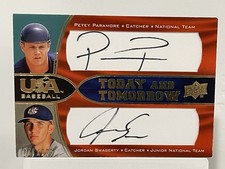 2008 Upper Deck USA Baseball Today And Tomorrow Dual Autograph Petey Paramore..