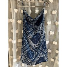 Cider Navy Bandana Print Slip Dress