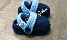 Handknitted Baby Crocs. 0-3 Months.