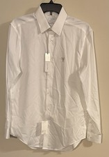 Calvin Klein Steel Classic No Iron Herringbone Dress Shirt, White, 15.5/32-33