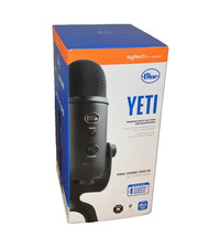 Blue Yeti USB Microphone Mute Button, Headphone Jack, Gain, Stand, Black MR
