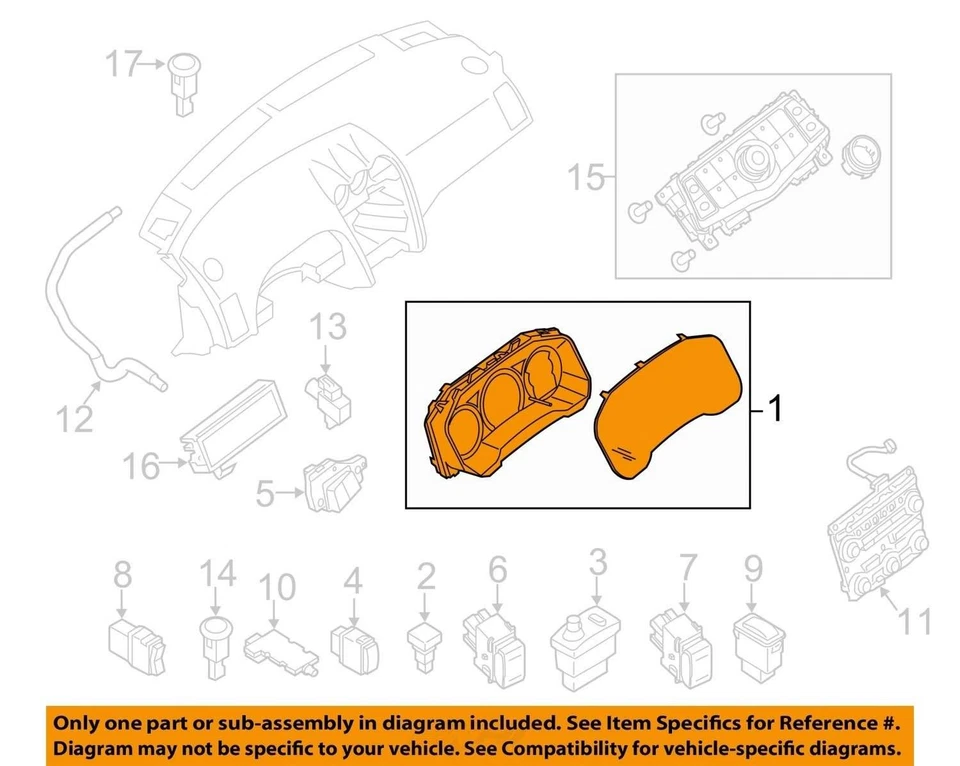 Cuadro de instrumentos velocímetro Nissan Máxima 2011-2012 medidores T982I Foto 3 de 4