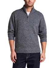 Weatherproof Vintage Men's XL Gray Chenille 1/4 Zip Heavy Sweater NEW w/Tags