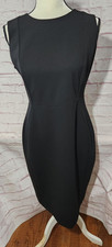 Calvin Klein Women's Sheath Dress Size 12 Black Stretch Elegant Cocktail Gold
