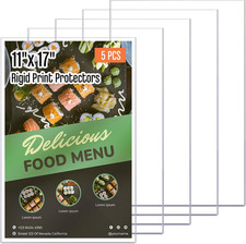 Henoyso 5 Pcs 11" X 17" Rigid Print Protectors, Heavy Duty Hard Plastic Sheet Pa