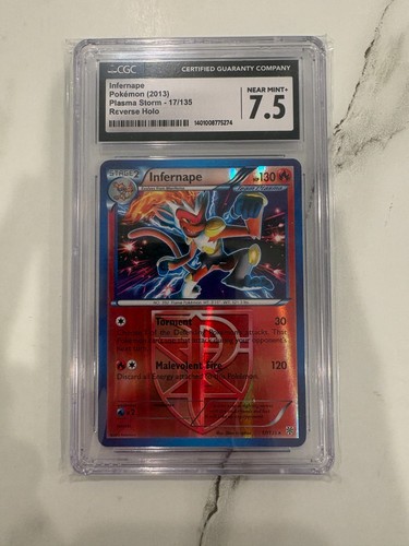 Infernape 17/135 plasma storm english - reverse Holo - CGC 7.5