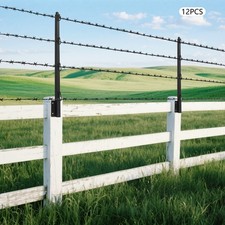 12 Pieces Fence Post Extender Black Barbed Wire Extension Arms for Garden & Home