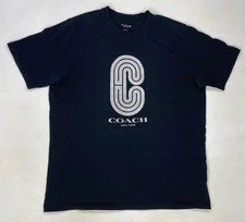 Coach Logo Graphic T-shirt Men Large Black Short Sleeve