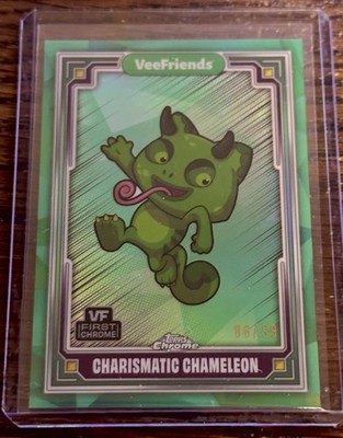 2025 Topps Chrome VeeFriends Charismatic Chameleon Green Refractor /99 #73
