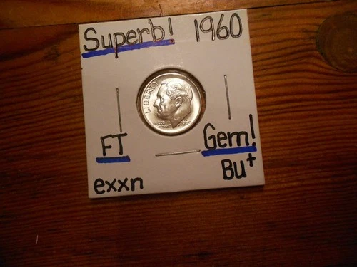 1960 Roosevelt Dime Gem BU+ SUPERB!!! Full Torch!!! SWEET!!!!!!