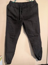 SOUTH POLE JUNIOR Black Elastic Waistband Drawstring Jogger Pants MEDIUM Great 