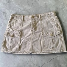 Y2K American Eagle Skirt Sz 2 Khaki Tan Cargo Utility Military Mini Gorpcore