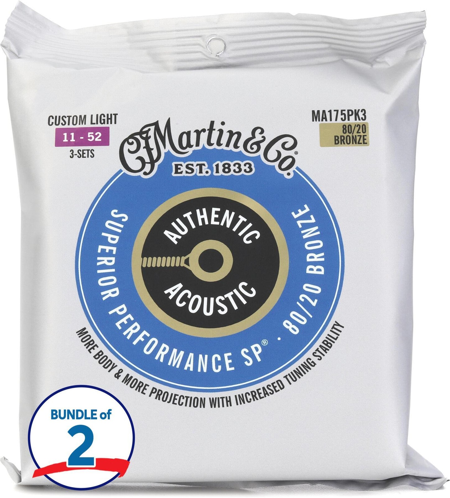 Струны для акустической гитары Martin Authentic Superior Performance 6 шт - 8020 5990₽